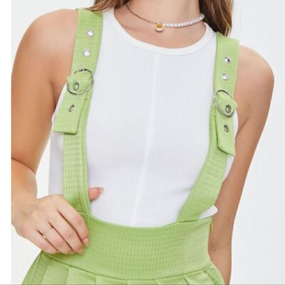 Adorable Forever 21 Checkered Suspender Skirt Size Small EUC - Picture 4 of 13